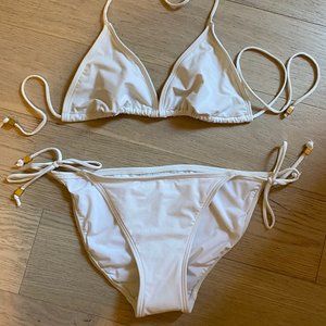 MICHAEL KORS NWT white gold string bikini set 4